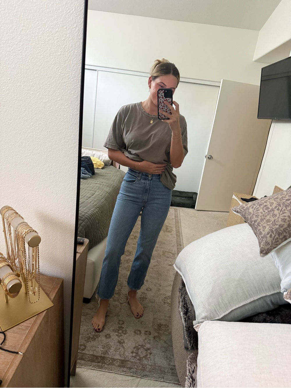 Abercrombie & Fitch Straight Leg Jeans in Light Blue Denim
